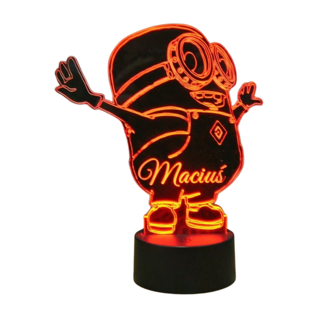 Lampa LED 3D Minionek