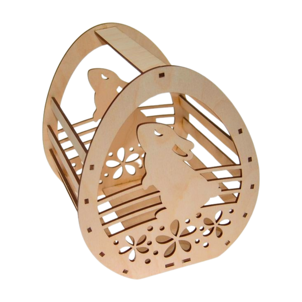 Drewniany koszyczek wielkanocny Zajączek