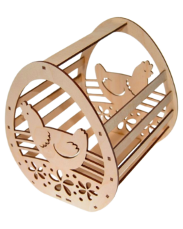 Drewniany koszyczek wielkanocny kurka