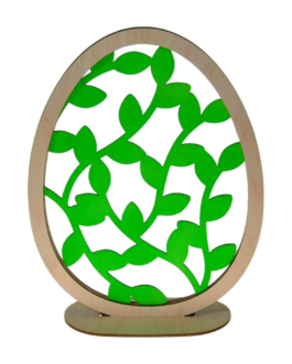 Jajko ażurowe z liśćmi 3D zielone