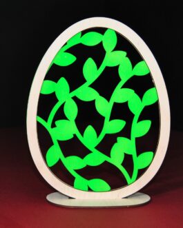 Jajko ażurowe z liśćmi 3D zielone