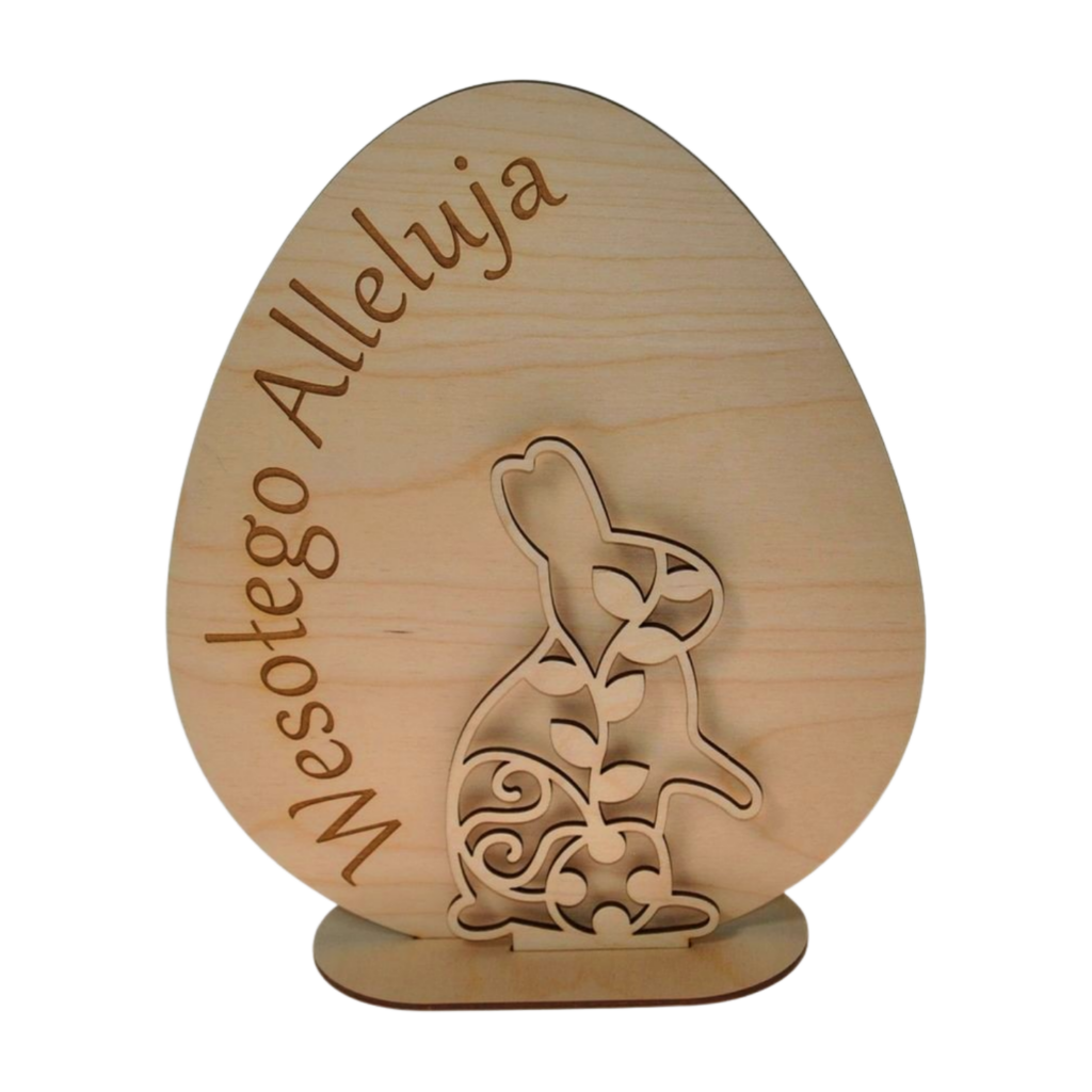 Jajko stojące z zającem Wesołego Alleluja